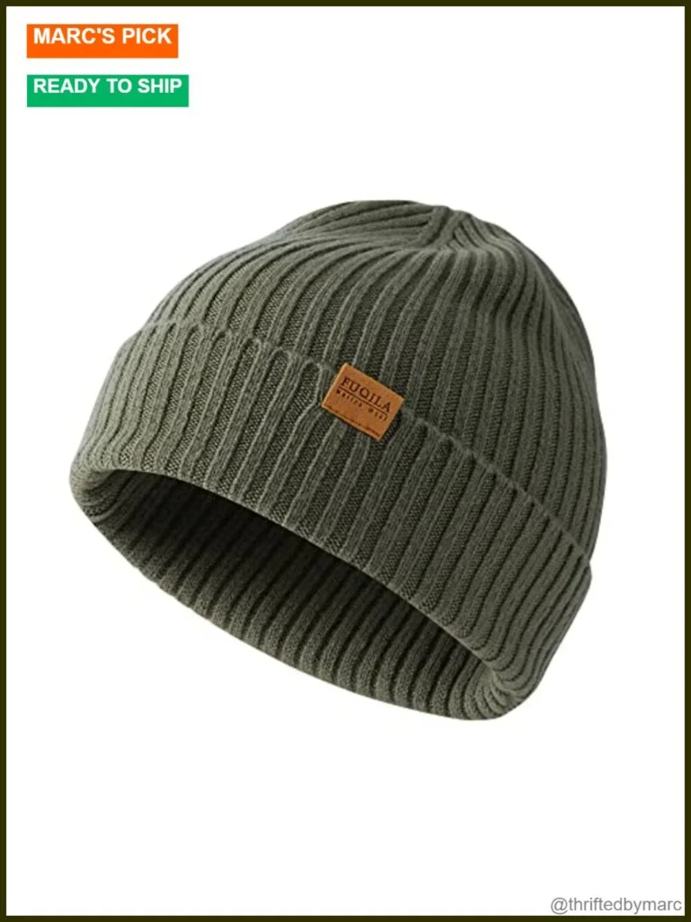 100% Merino Wool Cuff Beanie Hat - Stretchy Knitted Unisex Winter Cap